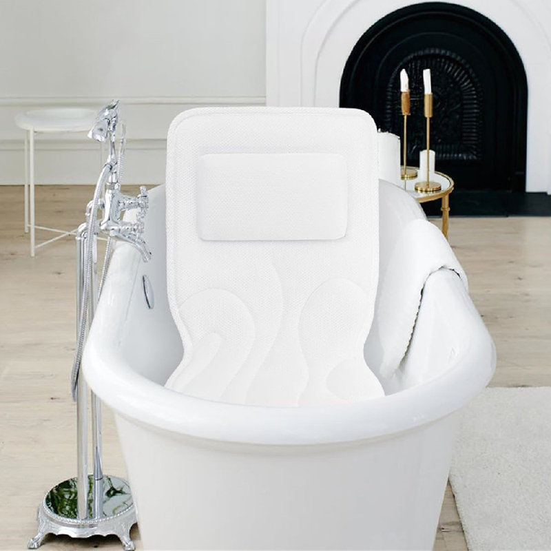 Coussin de bain extra épais en maille 4D pour le cou et le soutien Beck, blanc