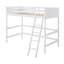 Lit mezzanine simple en bois massif avec échelle (blanc)