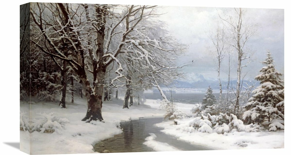 Global Gallery " A Wooded Winter Landscape " By Anders Andersen-Lundby ...