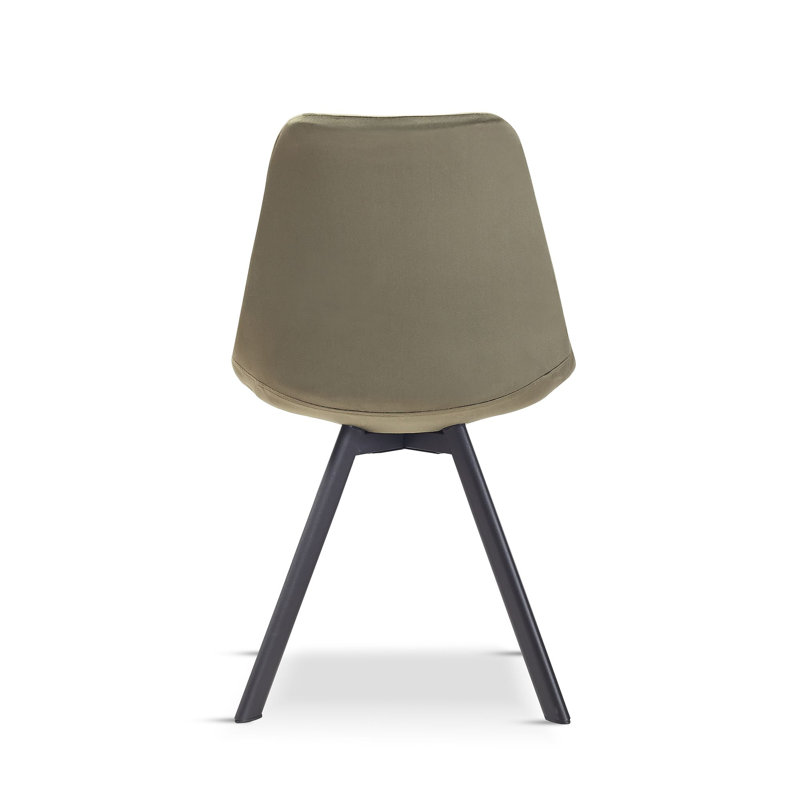 4 Rivas Velvet Upholstered Dining Chairs, Green, 1