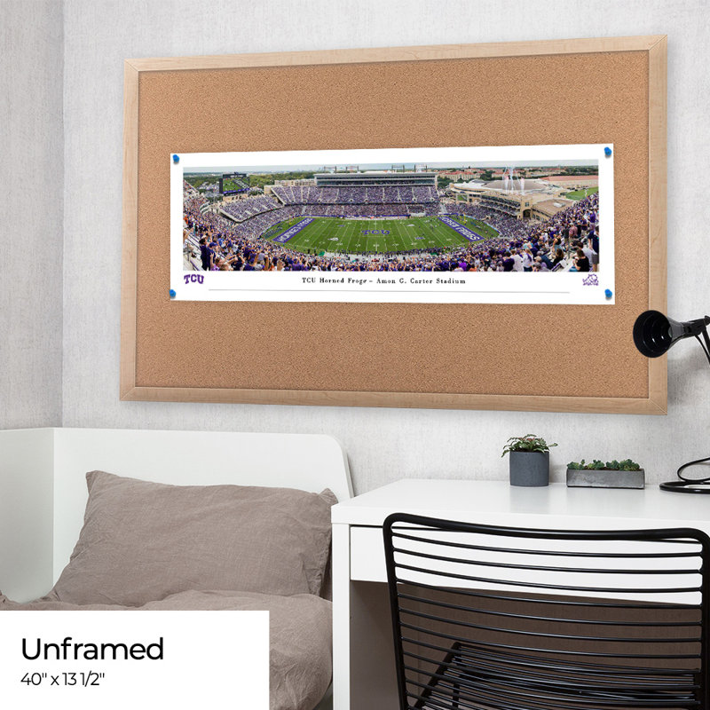 Impression panoramique TCU Football, H 13,5 po x l 40 po x P 0,38 po, Unframed