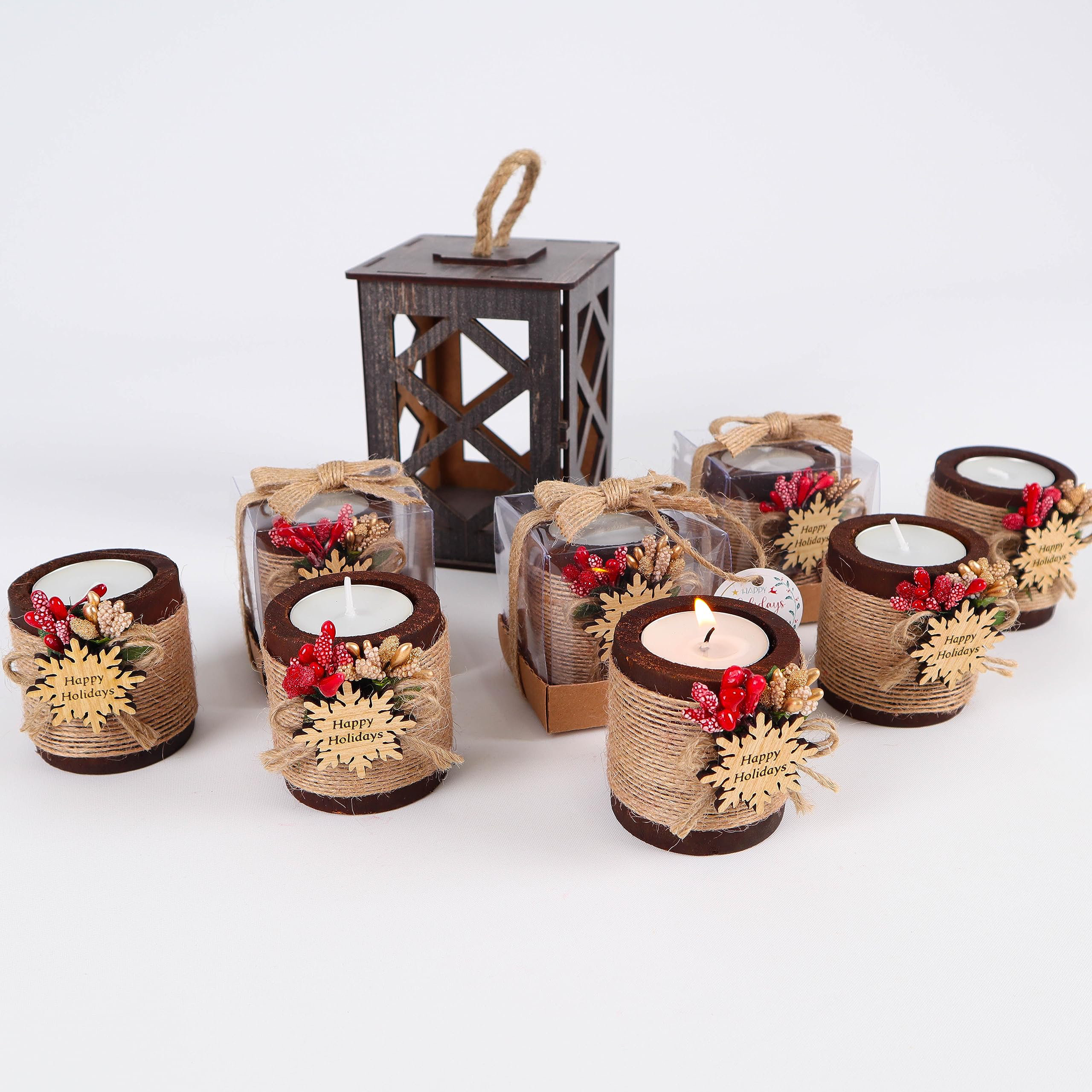 The Holiday Aisle® Pack of 10 Wooden Tealight Candle Holders