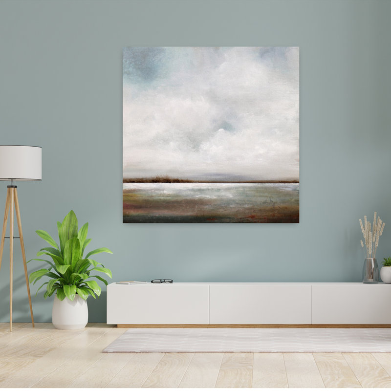Douce brise, art abstrait de paysage côtier, H 48 po x l 48 po