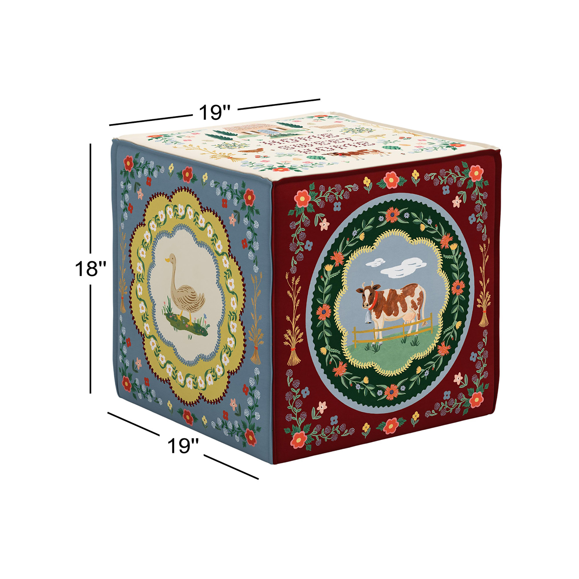 Bea Ottoman In Home Sweet Home, Mulitcolor