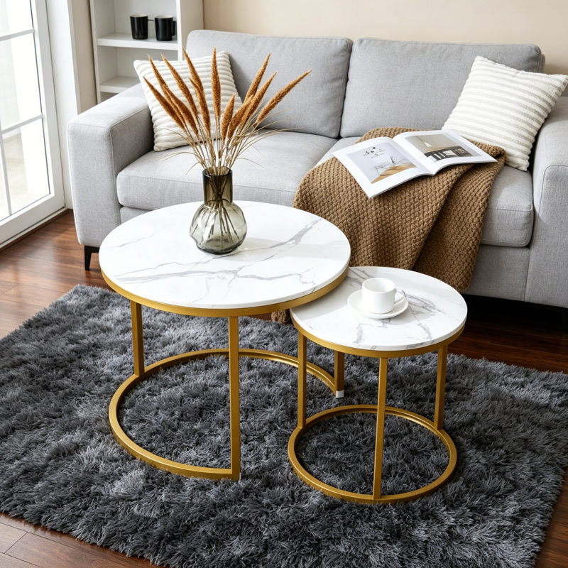 Set 2 Coffee Table, Gold