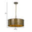 Lustre tambour 3 lumières à abat-jour Aelia