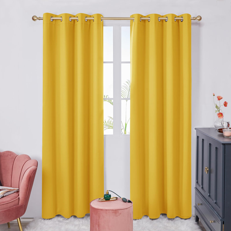 Thermal Insulated Room Darkening Grommet Curtain Panels (Set of 4), Light Gray, 52" W x 72" L