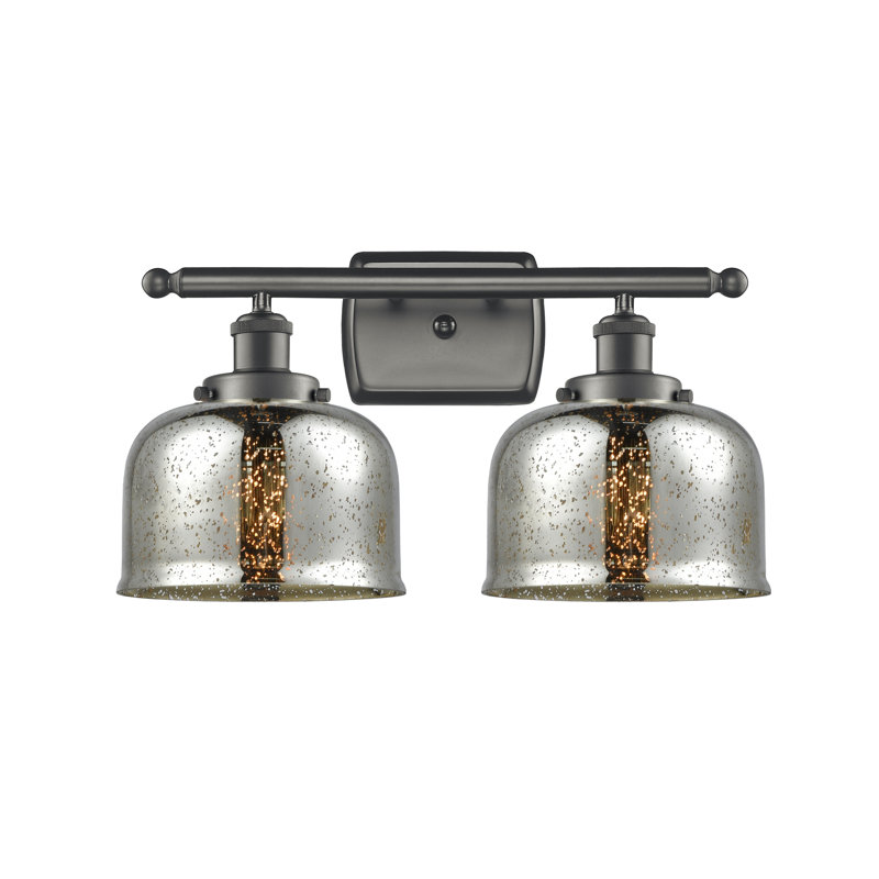 Barre d'éclairage de salle de bain à 2 lumières à intensité variable, Bronze huilé