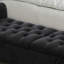 Banc de rangement rembourré capitonné avec double couvercle-632296750