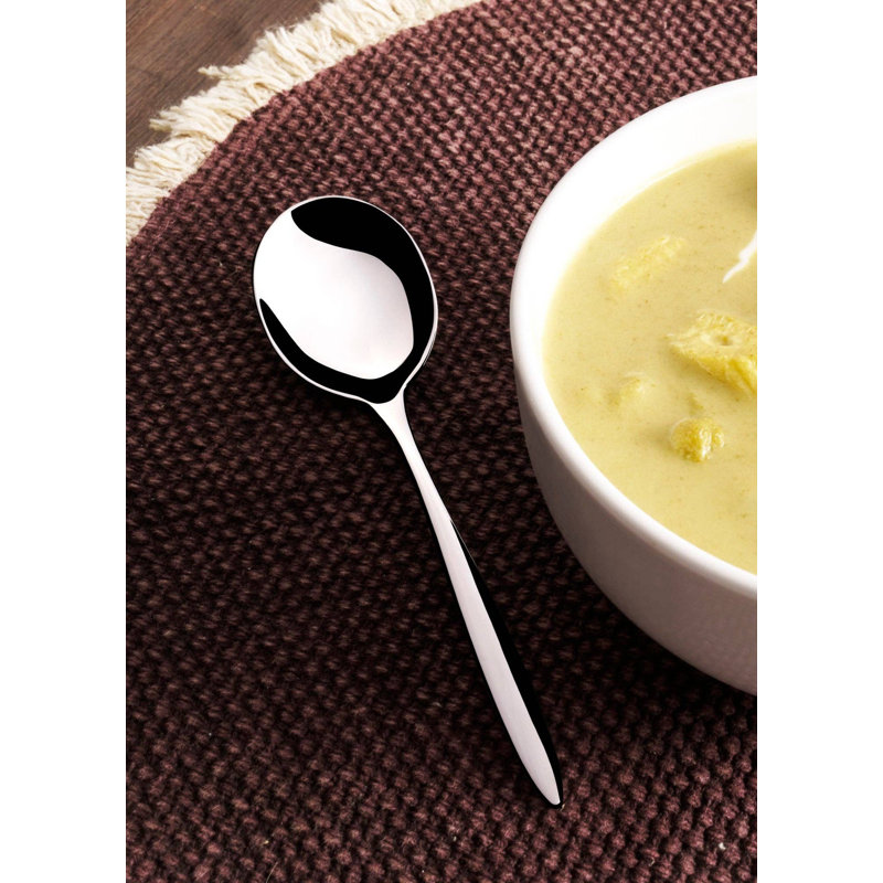 Cuillère à soupe en acier inoxydable lilas de qualité supérieure, 7 po, ensemble de 12