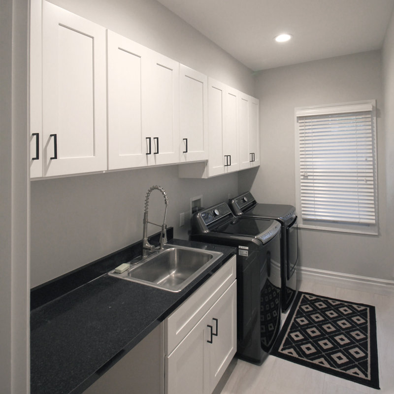 White Shaker 42'' Plywood Base Kitchen Cabinet with MDF Doors