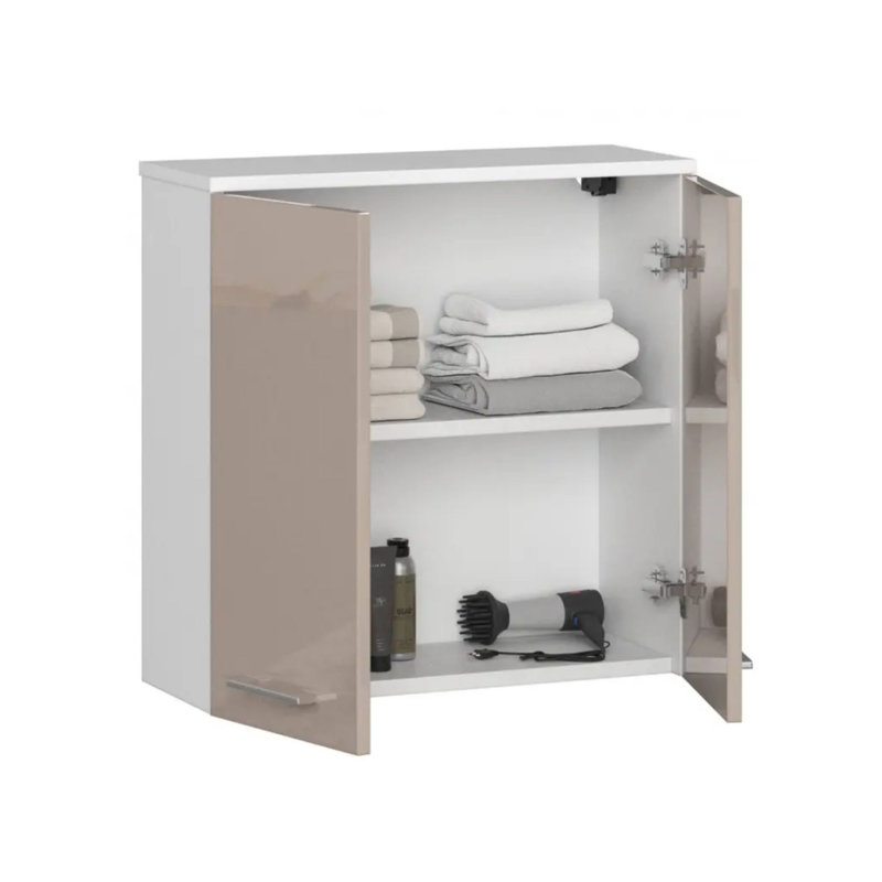 Evyana Bathroom Cabinet, White/Cappuccino Gloss