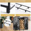  3000lbs Capacity Log Storage For Fireplace, 4ft Heavy Duty Firewood Rack With Waterproof Cover, All-weather Protection Metal Wood Holder For Outdoor Patio & Garden