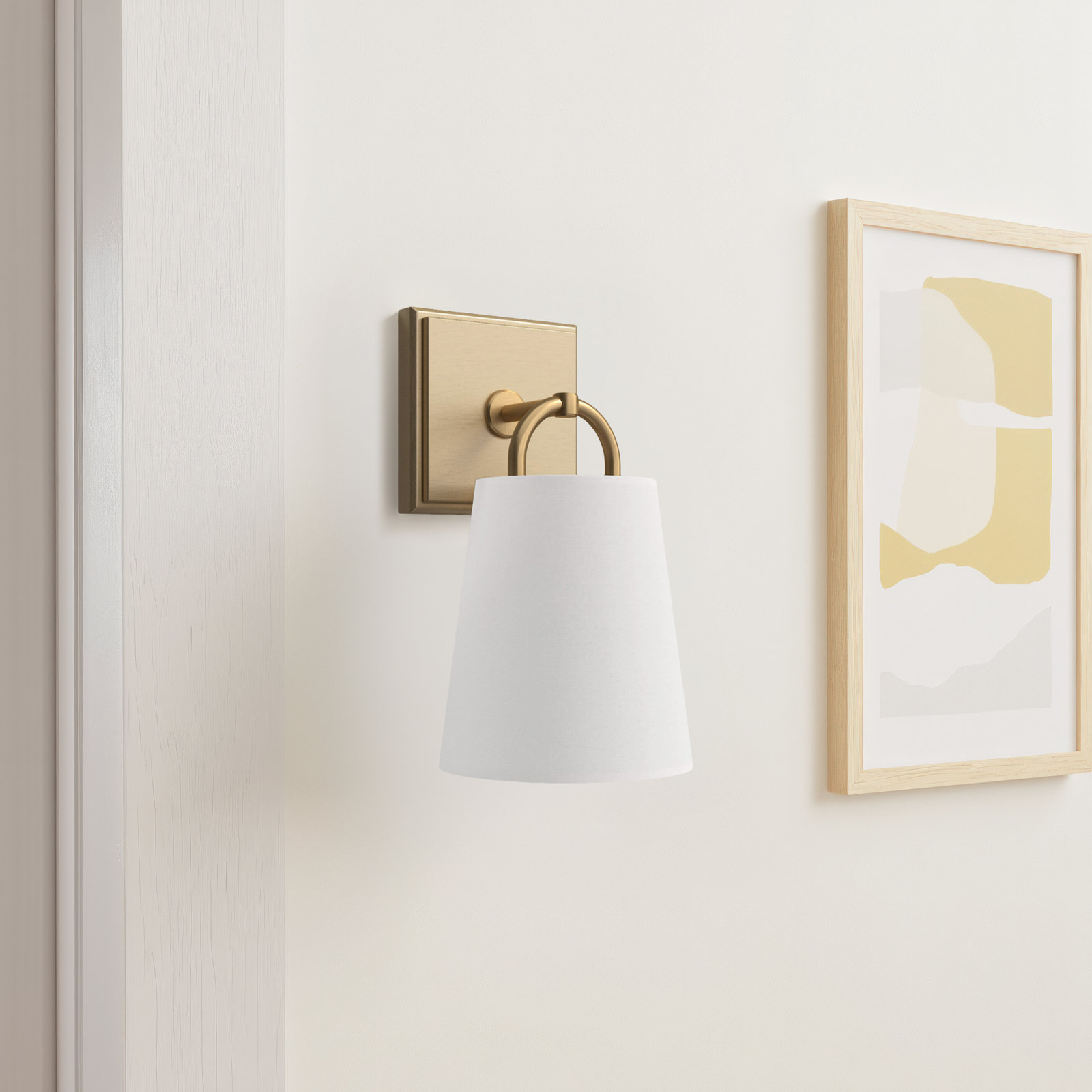 Single Light Armed Sconce, Aged Brass