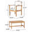 Ensemble 3 pièces avec 2 fauteuils club d'extérieur et table basse en bois d'acacia