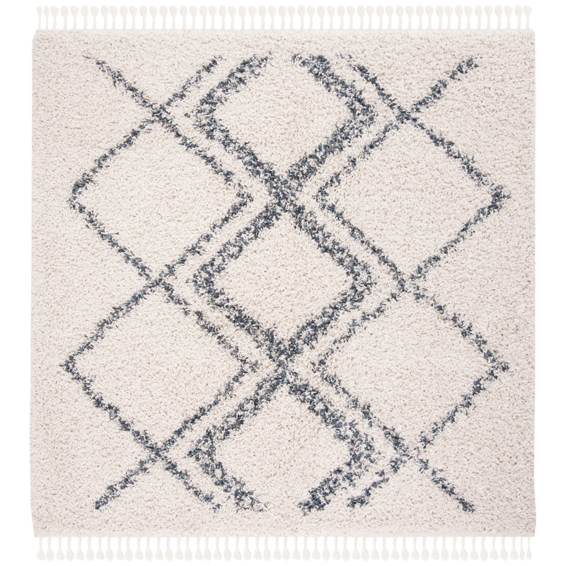 Quinley Pro Lux Shag 400 Performance Geometric Rug, Square 9'