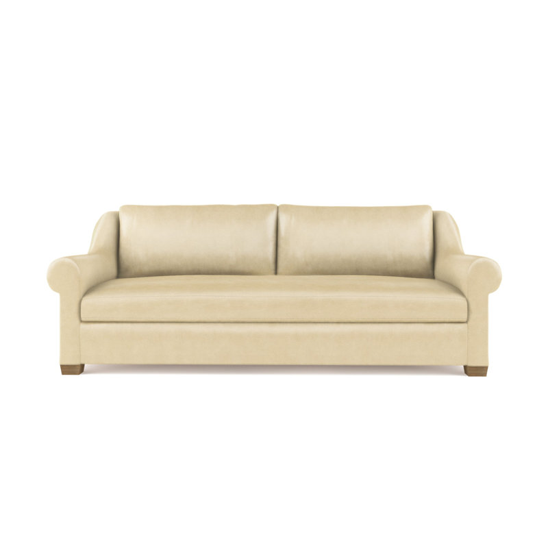 Causeuse Thompson, H 32 po x l 72 po x P 46 po, Cuir rétro huître, Patiné
