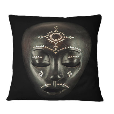 Masque africain traditionnel Ethnical - Coussin décoratif imprimé rétro