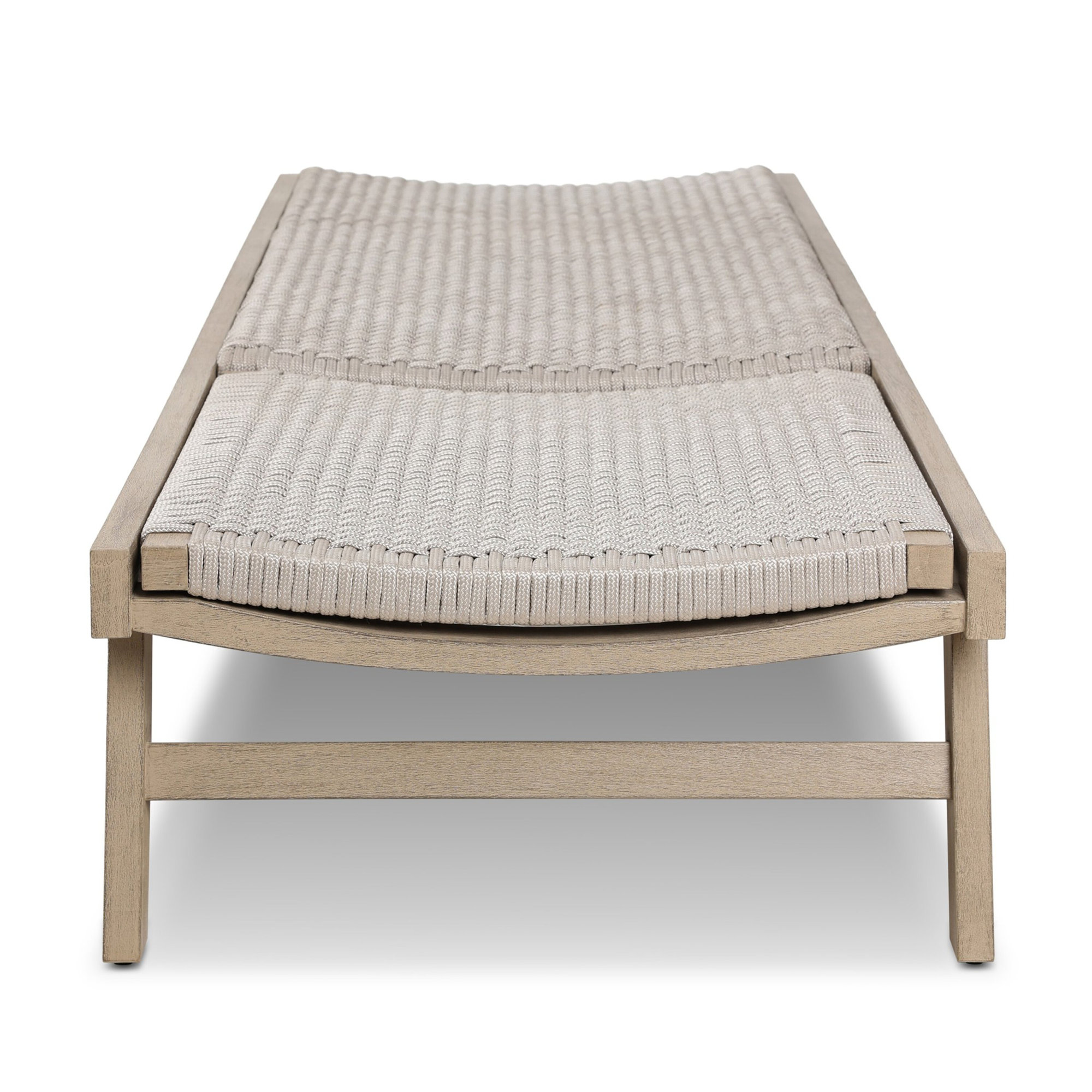 Neecy 27.5'' Outdoor Teak Chaise Lounge, Washed Brown/Gray