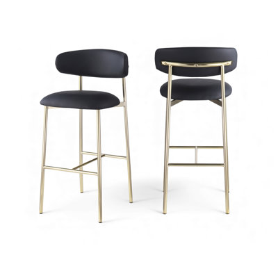 Tabouret de bar rembourré en cuir Lupita