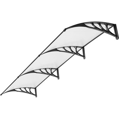 Auvent de porte / fenêtre rétractable en plastique transparent / noir VIVohome