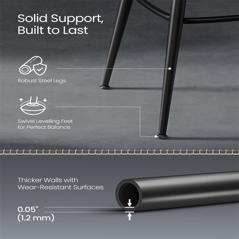 360° Swivel Bar Stools Set Of 2, Black
