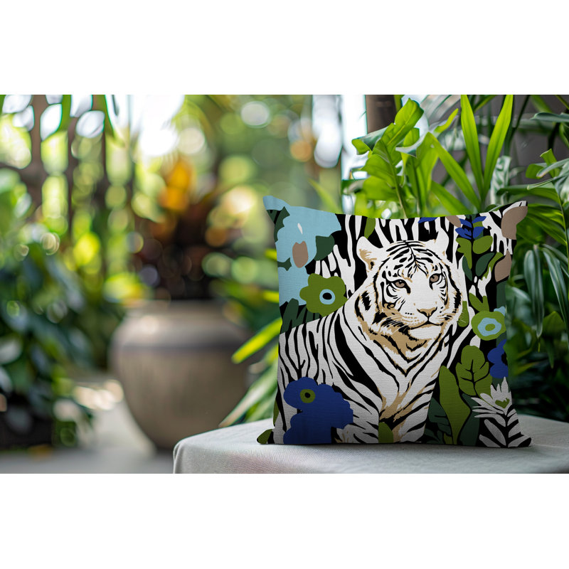 Oreiller carré réversible intérieur / extérieur Wilo Tiger, H 18 po x l 18 po, Marine