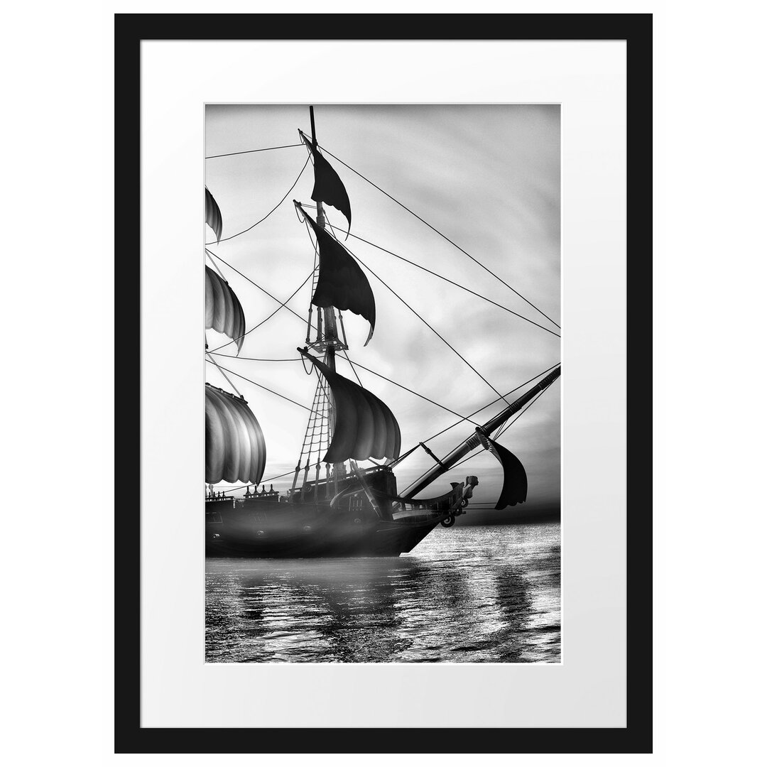 Gerahmtes Poster Altes Segelschiff