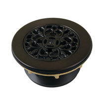 Signature Hardware 446690 Square Shower Drain Cover with Round Strainer Finish: Oil Rubbed Bronze