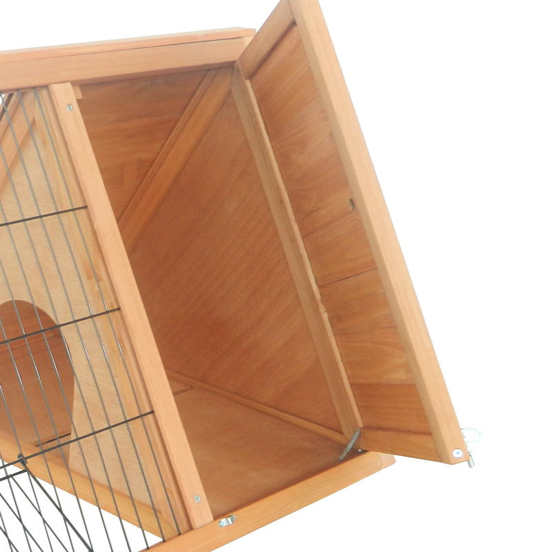 Cage pour animaux 46 po x 24 po en bois jaune pour l'extérieur avec fil de ventilation et de ventilation