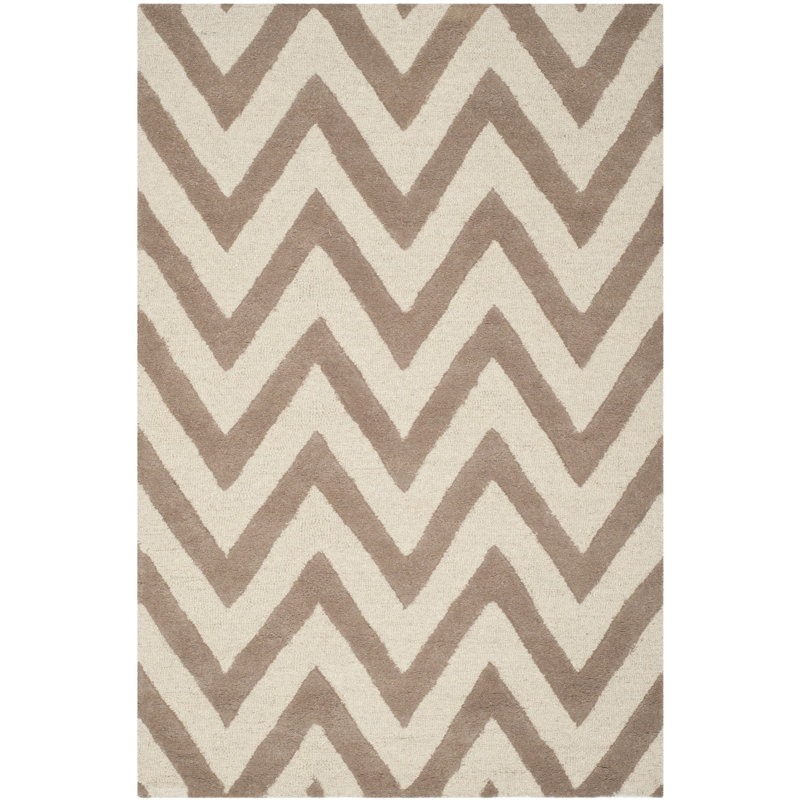Sandiacre Chevron Wool Hand Woven Area Rug, Rectangle 91 x 152cm