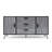 Multi Function Storage Cabinet In Grey - 57.6"w X 16.74"d 29.46"h With Three Drawers And Open Display Gray Oak,