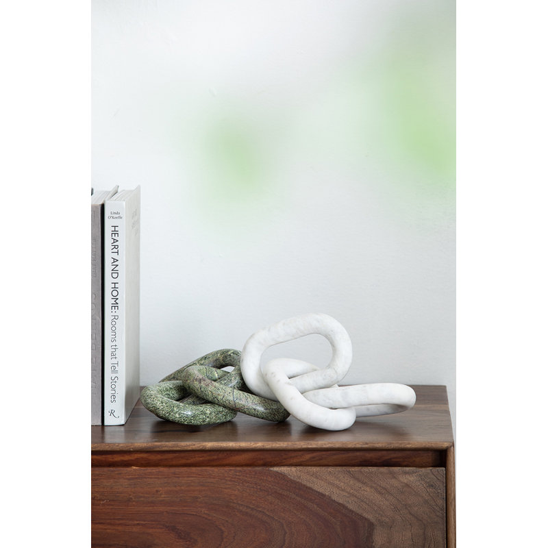 Cienna Marble Chain Sculpture, White