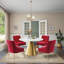 Chaise de salle à manger rembourrée en velours (ensemble de 4)-1735803340