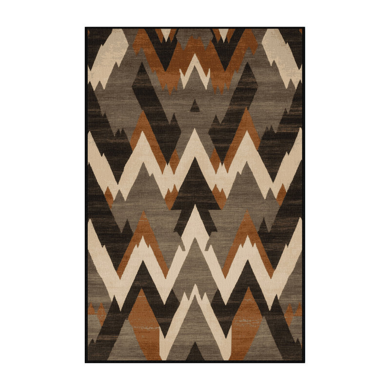 Tapis brun lavable à la machine, Rectangulaire 8 pi x 12 pi