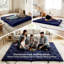  Matelas de futon japonais de 2,5 po d'épaisseur résistant à l'eau, pliable, 75 po x 39 po, noir-184076380-183219938