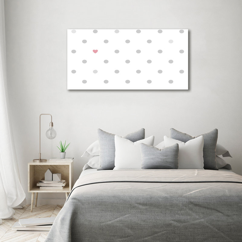 Dots And Hearts - Wrapped Canvas Print