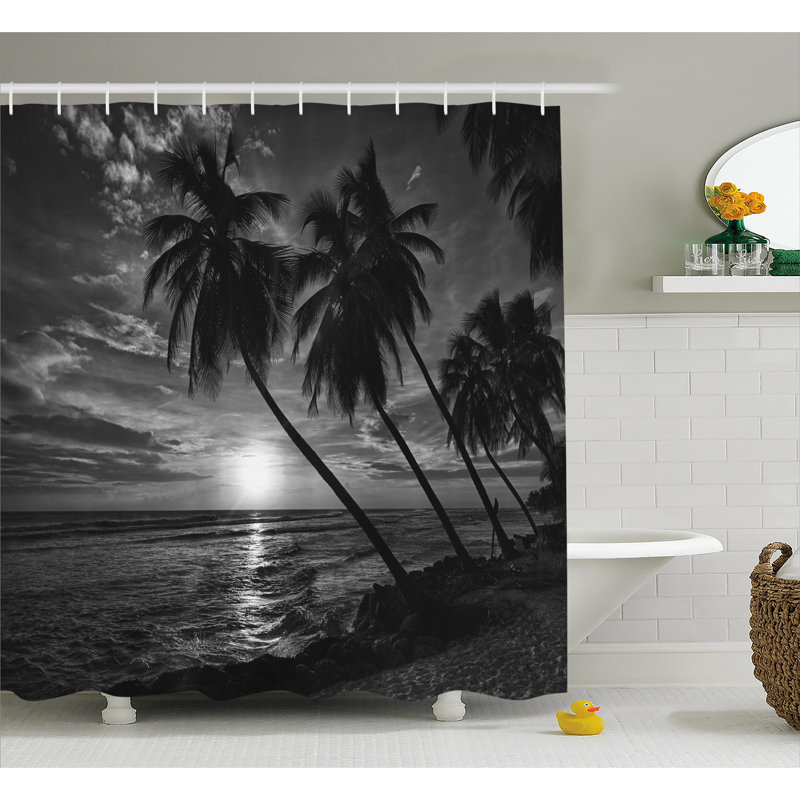 Floral Shower Curtain with Hooks Included, 69" H x 105" W
