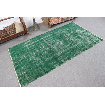 Tapis décoratif antique vert turc avec motif unique pour la maison et le salon