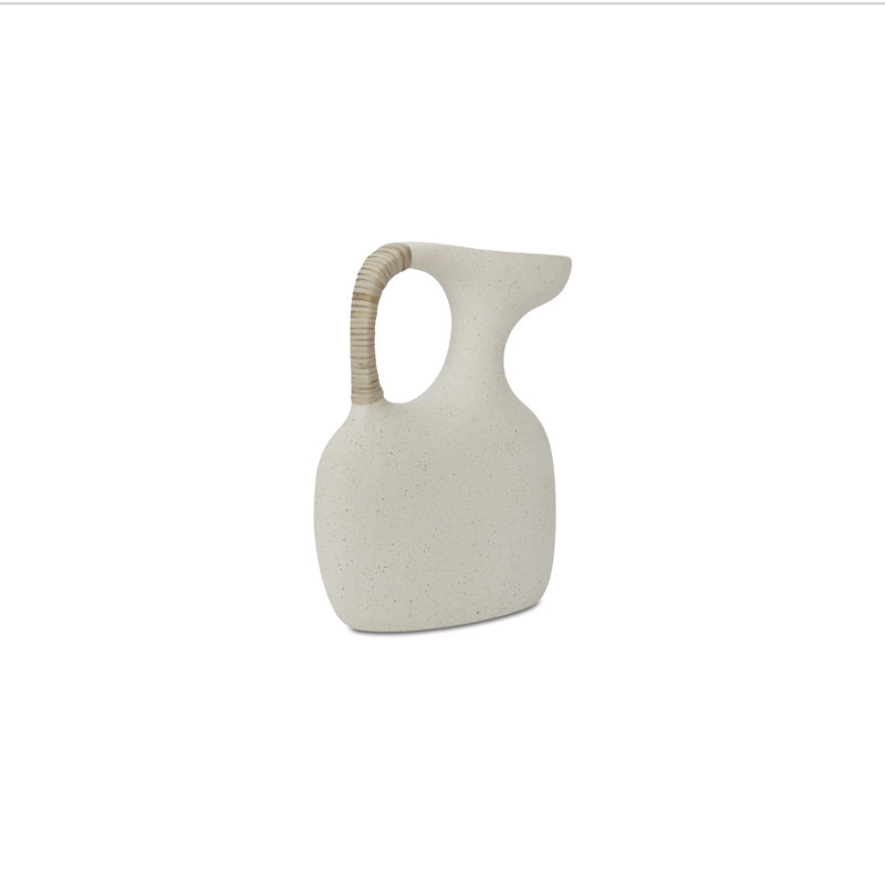 Vila 13In Sculptural Vessel Cream White, 13" H x 3.5" W x 11" D
