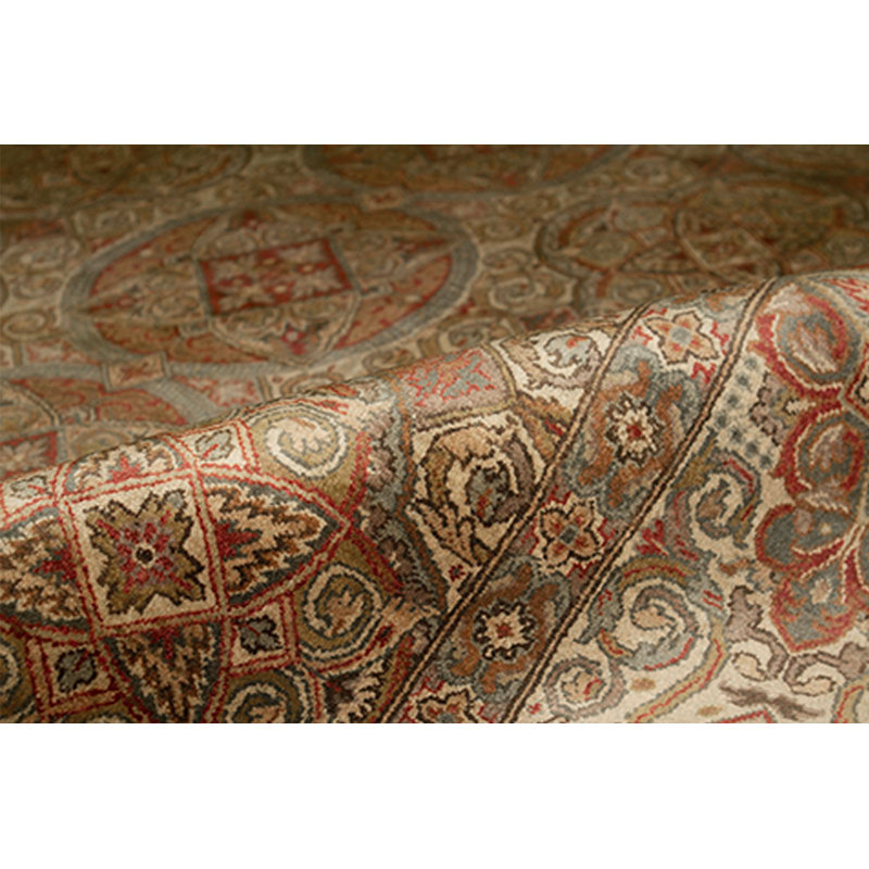 Tapis crème et crème noué à la main de haute qualité