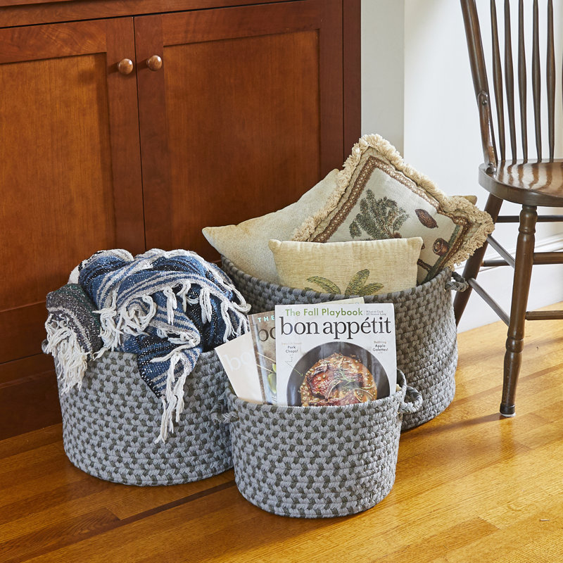 Panier en tissu Bar Harbor, H 8 po x l 10 po x P 10 po, 23 pintes, Gris clair