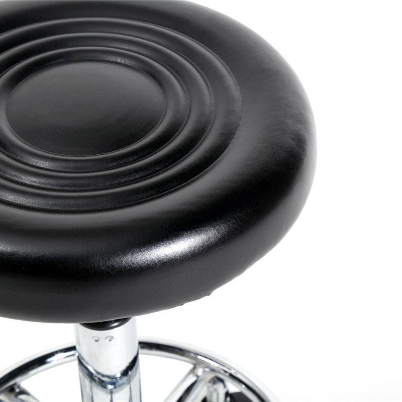 Adjustable Height Ergonomic Lab Stool with Wheels, Black