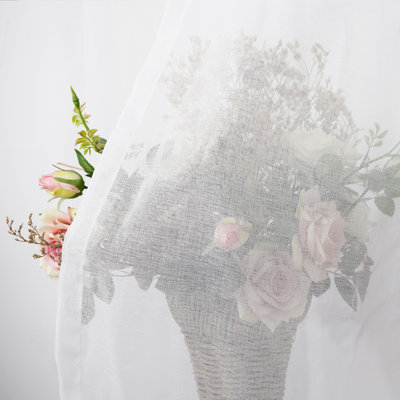 Paire de rideaux transparents en polyester Jyrelle