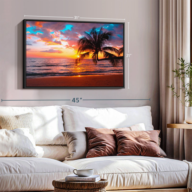 «Sunset Island», reproduction sur toile, H 21 po x l 31 po
