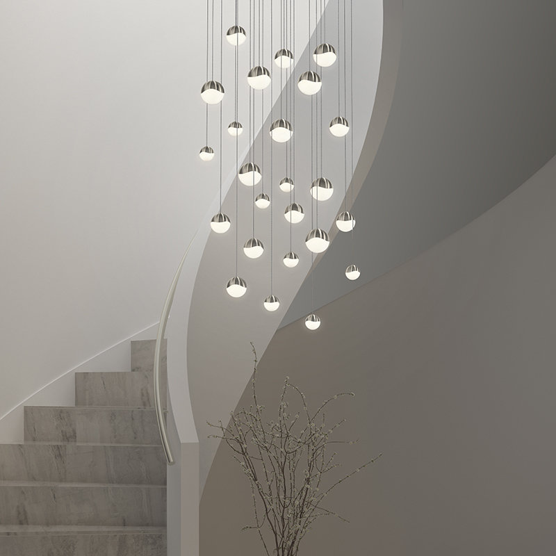 Grapes 12 - Light LED Cluster Pendant, 3.75" H x 17" W x 17" D, Satin Nickel