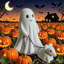 Figurine d'Halloween fantôme effrayant qui marche pour la maison Décoration de jardin extérieur (garçons)