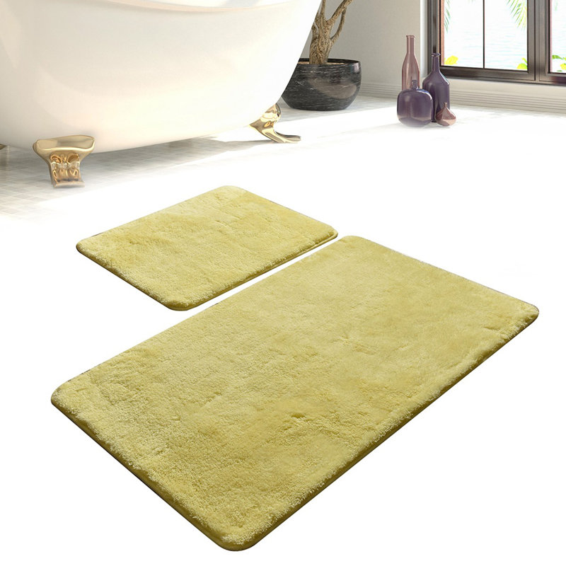 Ensemble de tapis pour salle de bain 2 pièces Assonet, Jaune