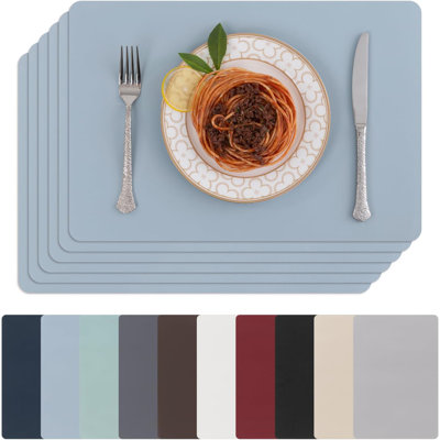 Placemats Set Of 6 Faux Leather