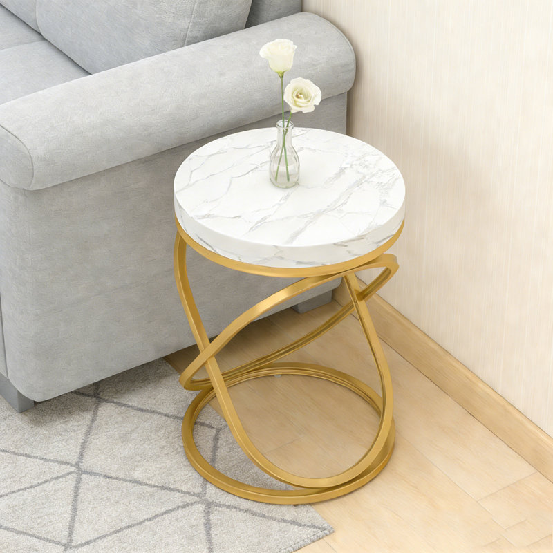End Table Sofa Side Table with Faux Top